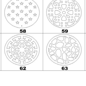 Intra απο ξύλο plywood  Χρώμα wenge 3mm-4mm πάχος - Σετ σουβέρ ψησταριά Trivet πρότυπο διάνυσμα Δίασταση 20x20 cm INTRAFABR-30919320 - Image 3