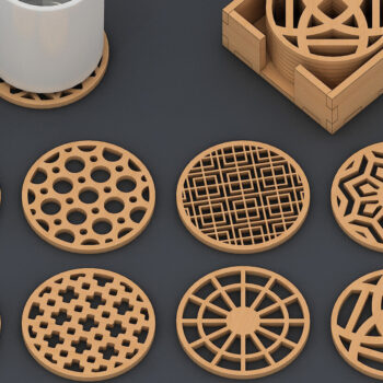 Intra απο ξύλο plywood  Χρώμα wenge 3mm-4mm πάχος - Διανυσματικά ψηφιακά αρχεία Coaster Trivet Δίασταση 30x20 cm INTRAFABR-112861001 - Image 1