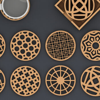 Intra απο ξύλο plywood  Χρώμα wenge 3mm-4mm πάχος - Διανυσματικά ψηφιακά αρχεία Coaster Trivet Δίασταση 30x20 cm INTRAFABR-112861001 - Image 2