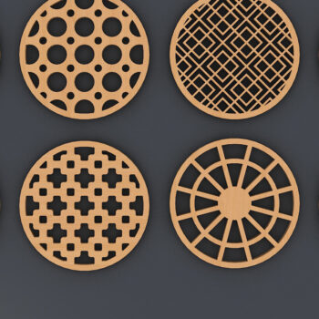 Intra απο ξύλο plywood  Χρώμα wenge 3mm-4mm πάχος - Διανυσματικά ψηφιακά αρχεία Coaster Trivet Δίασταση 30x20 cm INTRAFABR-112861001 - Image 4