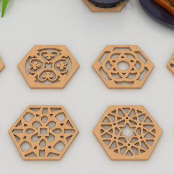 Intra απο ξύλο plywood Χρώμα wenge 3mm-4mm πάχος - Πρότυπα διακόσμησης τοίχου Coaster Trivet 158 Δίασταση 30x20 cm INTRAFABR-112861036 - Image 1