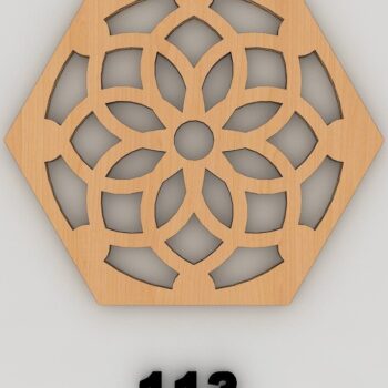 Intra απο ξύλο plywood Χρώμα wenge 3mm-4mm πάχος - Πρότυπα διακόσμησης τοίχου Coaster Trivet 158 Δίασταση 30x20 cm INTRAFABR-112861036 - Image 2