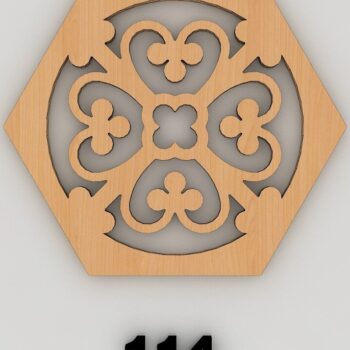 Intra απο ξύλο plywood Χρώμα wenge 3mm-4mm πάχος - Πρότυπα διακόσμησης τοίχου Coaster Trivet 158 Δίασταση 30x20 cm INTRAFABR-112861036 - Image 3