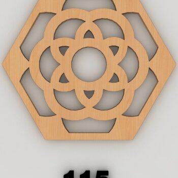 Intra απο ξύλο plywood Χρώμα wenge 3mm-4mm πάχος - Πρότυπα διακόσμησης τοίχου Coaster Trivet 158 Δίασταση 30x20 cm INTRAFABR-112861036 - Image 4