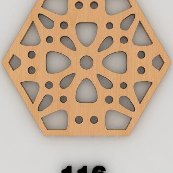 Intra απο ξύλο plywood Χρώμα wenge 3mm-4mm πάχος - Πρότυπα διακόσμησης τοίχου Coaster Trivet 158 Δίασταση 30x20 cm INTRAFABR-112861036 - Image 5