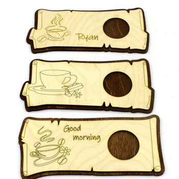 Intra απο ξύλο plywood  Χρώμα wenge 3mm-4mm πάχος - Σουβέρ. 3 Μοντέλα. κοπής με λέιζερ Δίασταση 10x21 cm INTRAFABR-107180814 - Image 7