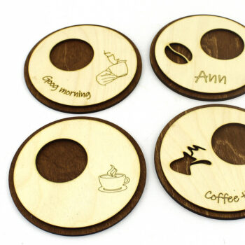 Intra απο ξύλο plywood  Χρώμα wenge 3mm-4mm πάχος - Σουβέρ. 4 Μοντέλα. κοπής με λέιζερ Δίασταση 12x12 cm INTRAFABR-107180846 - Image 1