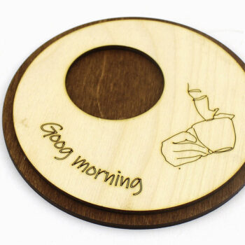 Intra απο ξύλο plywood  Χρώμα wenge 3mm-4mm πάχος - Σουβέρ. 4 Μοντέλα. κοπής με λέιζερ Δίασταση 12x12 cm INTRAFABR-107180846 - Image 5