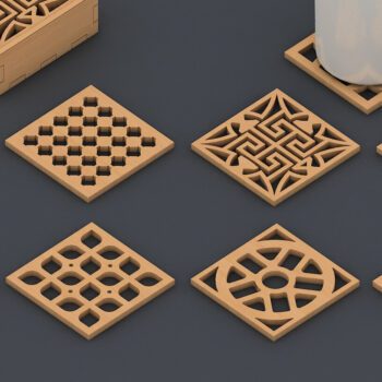 Intra απο ξύλο plywood  Χρώμα wenge 3mm-4mm πάχος - Σουβέρ και ντεκόρ DXF CDR Αρχεία 094 Δίασταση 30x20 cm INTRAFABR-107180892 - Image 1