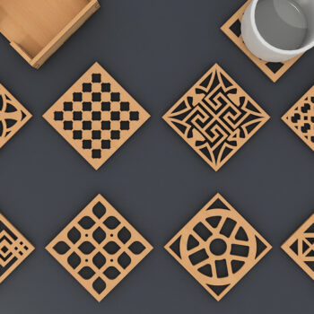 Intra απο ξύλο plywood  Χρώμα wenge 3mm-4mm πάχος - Σουβέρ και ντεκόρ DXF CDR Αρχεία 094 Δίασταση 30x20 cm INTRAFABR-107180892 - Image 3