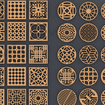 Intra απο ξύλο plywood  Χρώμα wenge 3mm-4mm πάχος - Σκουλαρίκια με σουβέρ Μοτίβα 99 Δίασταση 3x3 cm INTRAFABR-107180921 - Image 2