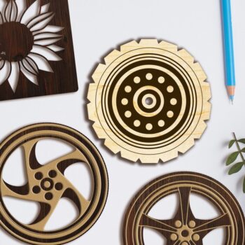 Intra απο ξύλο plywood Χρώμα wenge 3mm-4mm πάχος - Πρότυπα δέσμης COASTERS για κοπή Δίασταση 4x4 cm INTRAFABR-107180975 - Image 3