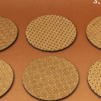 Intra απο ξύλο plywood Χρώμα wenge 3mm-4mm πάχος - Σουβέρ Deco Κύκλοι Δίασταση 30x20 cm INTRAFABR-70264719 - Image 3