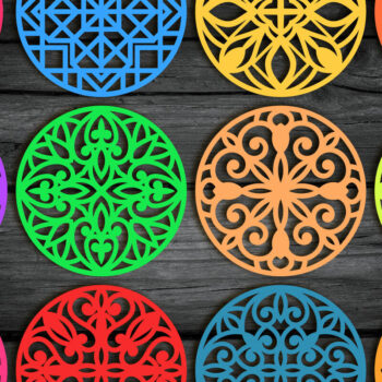 Intra απο ξύλο plywood  Χρώμα wenge 3mm-4mm πάχος - Coasters Grill Πακέτο 10 Δίασταση 30x30 cm INTRAFABR-93710523 - Image 2