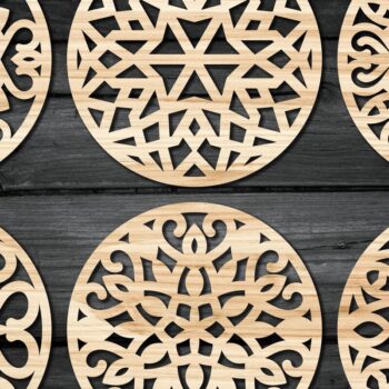 Intra απο ξύλο plywood  Χρώμα wenge 3mm-4mm πάχος - Σουβέρ Πακέτο σουβέρ κοπής Laser Δίασταση 30x20 cm INTRAFABR-110246127 - Image 3