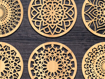 Intra απο ξύλο plywood  Χρώμα wenge 3mm-4mm πάχος - Σετ σουβέρ Bundle 2 Δίασταση 30x20 cm INTRAFABR-110246214 - Image 2