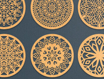 Intra απο ξύλο plywood  Χρώμα wenge 3mm-4mm πάχος - Σετ σουβέρ Bundle Δίασταση 30x20 cm INTRAFABR-110248082 - Image 2