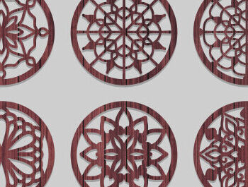 Intra απο ξύλο plywood Χρώμα wenge 3mm-4mm πάχος - Σουβέρ Bundle Δίασταση 30x20 cm INTRAFABR-104274271 - Image 2