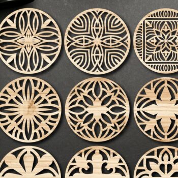 Intra απο ξύλο plywood Χρώμα wenge 3mm-4mm πάχος - Αρχεία κοπής με λέιζερ σουβέρ Δίασταση 30x20 cm INTRAFABR-103826729 - Image 1