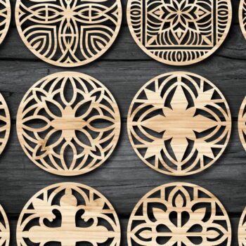 Intra απο ξύλο plywood Χρώμα wenge 3mm-4mm πάχος - Αρχεία κοπής με λέιζερ σουβέρ Δίασταση 30x20 cm INTRAFABR-103826729 - Image 2