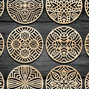 Intra απο ξύλο plywood Χρώμα wenge 3mm-4mm πάχος - Αρχεία κοπής με λέιζερ σουβέρ Δίασταση 30x20 cm INTRAFABR-102531506 - Image 2