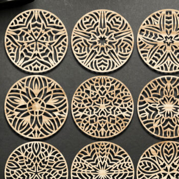 Intra απο ξύλο plywood Χρώμα wenge 3mm-4mm πάχος - Αρχεία κοπής με λέιζερ σουβέρ Δίασταση 30x20 cm INTRAFABR-102531570 - Image 1