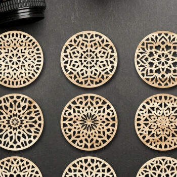 Intra απο ξύλο plywood Χρώμα wenge 3mm-4mm πάχος - Αρχεία κοπής με λέιζερ σουβέρ Δίασταση 30x20 cm INTRAFABR-102531694 - Image 1