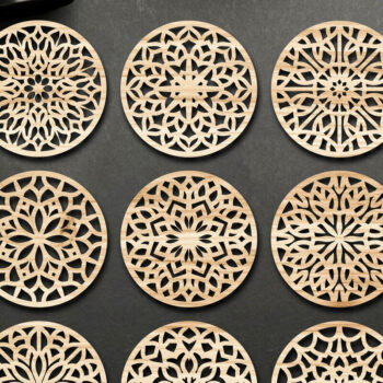 Intra απο ξύλο plywood Χρώμα wenge 3mm-4mm πάχος - Αρχεία κοπής με λέιζερ σουβέρ Δίασταση 30x20 cm INTRAFABR-102531714 - Image 1