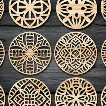 Intra απο ξύλο plywood  Χρώμα wenge 3mm-4mm πάχος - Αρχεία κοπής με λέιζερ σουβέρ Δίασταση 30x20 cm INTRAFABR-102531758 - Image 3