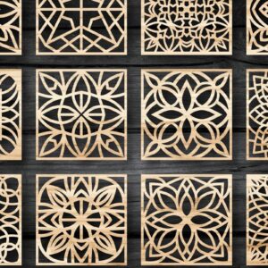 Intra απο ξύλο plywood  Χρώμα wenge 3mm-4mm πάχος - Πακέτο αρχείων Cut Coasters V01 Δίασταση 30x20 cm INTRAFABR-90650469