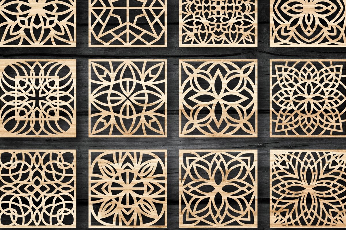 Intra απο ξύλο plywood  Χρώμα wenge 3mm-4mm πάχος - Πακέτο αρχείων Cut Coasters V01 Δίασταση 30x20 cm INTRAFABR-90650469