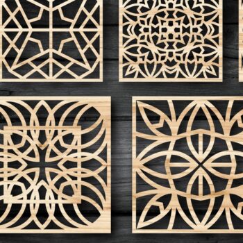 Intra απο ξύλο plywood Χρώμα wenge 3mm-4mm πάχος - Πακέτο αρχείων Cut Coasters V01 Δίασταση 30x20 cm INTRAFABR-90650469 - Image 2