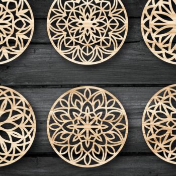 Intra απο ξύλο plywood Χρώμα wenge 3mm-4mm πάχος - Πακέτο αρχείων Cut Coasters V03 Δίασταση 30x20 cm INTRAFABR-91062448 - Image 3