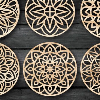 Intra απο ξύλο plywood  Χρώμα wenge 3mm-4mm πάχος - Πακέτο αρχείων Cut Coasters V07 Δίασταση 30x20 cm INTRAFABR-91137631 - Image 3