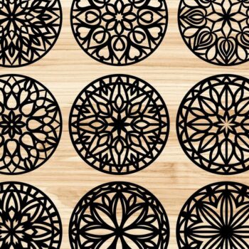 Intra απο ξύλο plywood  Χρώμα wenge 3mm-4mm πάχος - Πακέτο αρχείων Cut Coasters V12 Δίασταση 30x20 cm INTRAFABR-76369704 - Image 1