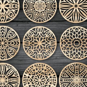 Intra απο ξύλο plywood  Χρώμα wenge 3mm-4mm πάχος - Πακέτο αρχείων Cut Coasters V14 Δίασταση 30x20 cm INTRAFABR-76818211 - Image 1