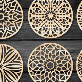 Intra απο ξύλο plywood  Χρώμα wenge 3mm-4mm πάχος - Πακέτο αρχείων Cut Coasters V14 Δίασταση 30x20 cm INTRAFABR-76818211 - Image 2