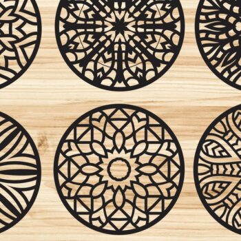 Intra απο ξύλο plywood  Χρώμα wenge 3mm-4mm πάχος - Πακέτο αρχείων Coasters V15 Δίασταση 30x20 cm INTRAFABR-81664947 - Image 2