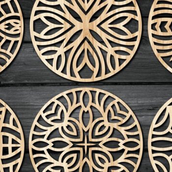 Intra απο ξύλο plywood  Χρώμα wenge 3mm-4mm πάχος - Πακέτο αρχείων Cut Coasters V17 Δίασταση 30x20 cm INTRAFABR-75816653 - Image 2