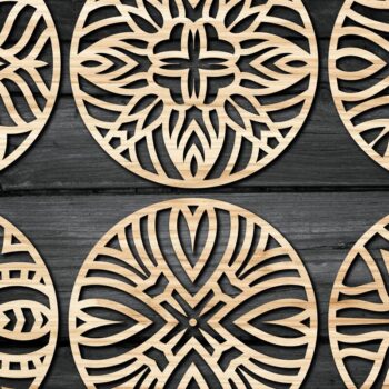 Intra απο ξύλο plywood  Χρώμα wenge 3mm-4mm πάχος - Πακέτο αρχείων Cut Coasters V17 Δίασταση 30x20 cm INTRAFABR-75816653 - Image 3