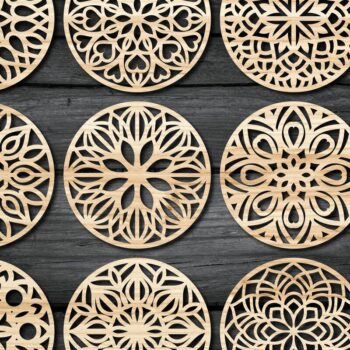 Intra απο ξύλο plywood Χρώμα wenge 3mm-4mm πάχος - Πακέτο αρχείων Cut Coasters V17 Δίασταση 30x20 cm INTRAFABR-82038838 - Image 1