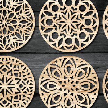 Intra απο ξύλο plywood Χρώμα wenge 3mm-4mm πάχος - Πακέτο αρχείων Cut Coasters V17 Δίασταση 30x20 cm INTRAFABR-82038838 - Image 2