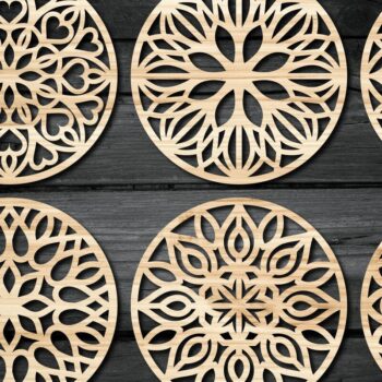 Intra απο ξύλο plywood Χρώμα wenge 3mm-4mm πάχος - Πακέτο αρχείων Cut Coasters V17 Δίασταση 30x20 cm INTRAFABR-82038838 - Image 3