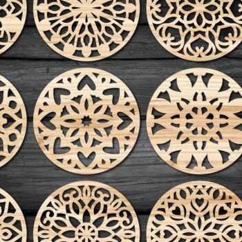 Intra απο ξύλο plywood Χρώμα wenge 3mm-4mm πάχος - Πακέτο αρχείων Cut Coasters V21 Δίασταση 30x20 cm INTRAFABR-82779183 - Image 1