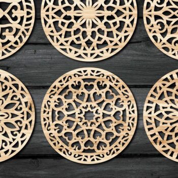 Intra απο ξύλο plywood Χρώμα wenge 3mm-4mm πάχος - Πακέτο αρχείων Cut Coasters V27 Δίασταση 30x20 cm INTRAFABR-81959887 - Image 3