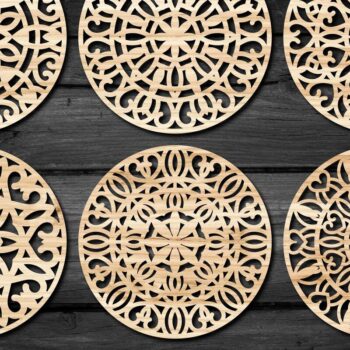 Intra απο ξύλο plywood Χρώμα wenge 3mm-4mm πάχος - Πακέτο αρχείων Cut Coasters V36 Δίασταση 30x20 cm INTRAFABR-82327120 - Image 3