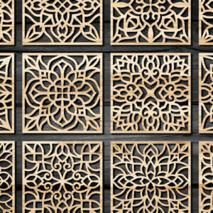 Intra απο ξύλο plywood  Χρώμα wenge 3mm-4mm πάχος - Πακέτο αρχείων Cut Coasters V67 Δίασταση 30x20 cm INTRAFABR-90808023