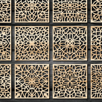 Intra απο ξύλο plywood  Χρώμα wenge 3mm-4mm πάχος - Πακέτο αρχείων Cut Coasters V69 Δίασταση 30x20 cm INTRAFABR-106650838 - Image 1