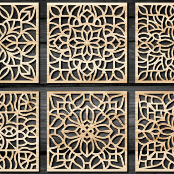 Intra απο ξύλο plywood  Χρώμα wenge 3mm-4mm πάχος - Πακέτο αρχείων Cut Coasters V69 Δίασταση 30x20 cm INTRAFABR-106650838 - Image 3