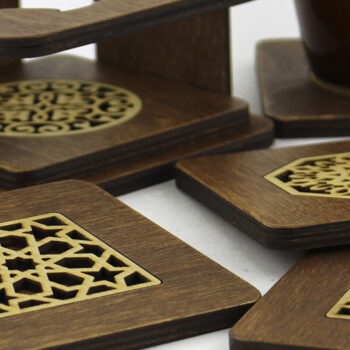 Intra απο ξύλο plywood  Χρώμα wenge 3mm-4mm πάχος - Σουβέρ. λέιζερ. Σετ 6 Σουβέρ Δίασταση 9x9 cm INTRAFABR-100297452 - Image 8